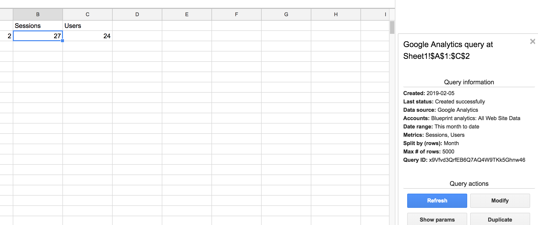 Edit a Supermetrics query